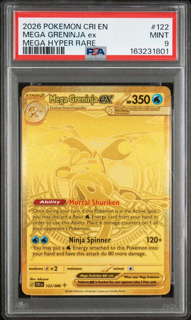 2026 POKEMON CRI EN-CHAOS RISING MEGA HYPER RARE #122 MEGA GRENINJA EX PSA 9