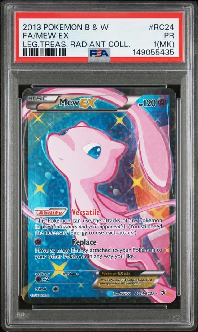 2013 POKEMON BLACK & WHITE LEGENDARY TREASURES #RC24 FULL ART/MEW EX PSA 1 MK