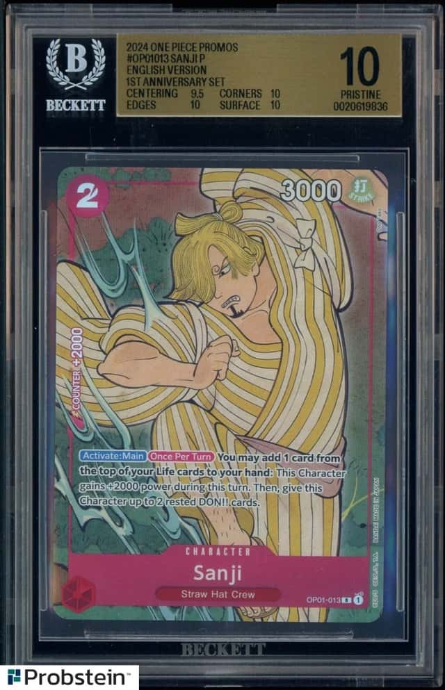 2024 One Piece English Version 1st Anniversary Set #013 Sanji BGS 10 PRISTINE