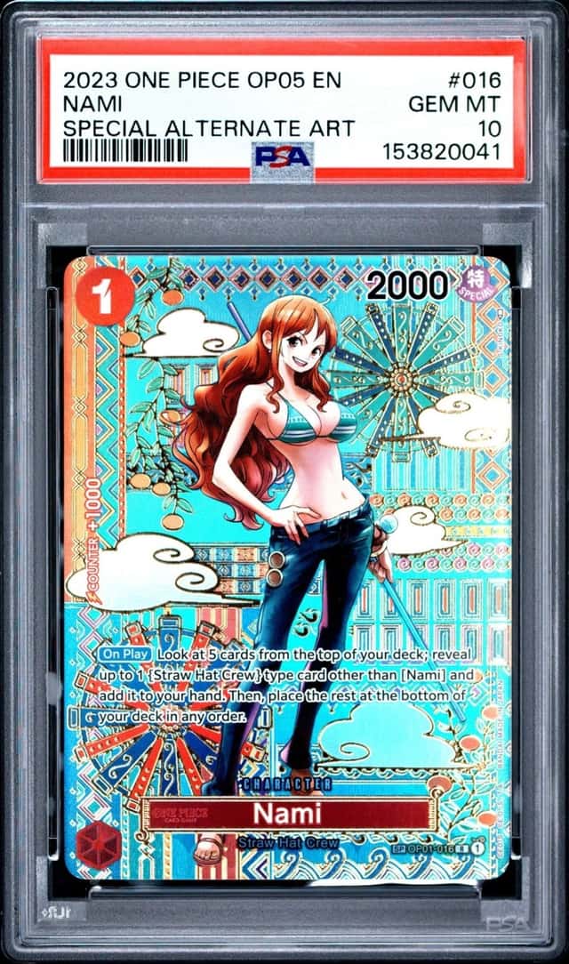 2023 ONE PIECE OP05-AWAKENING OF THE NEW ERA SPECIAL ALTERNATE ART NAMI PSA 10