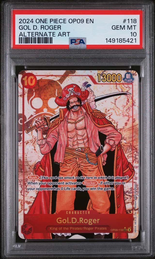2024 One Piece OP09 EN Gol D Roger Alternate Art #118 PSA 10 GEM MINT