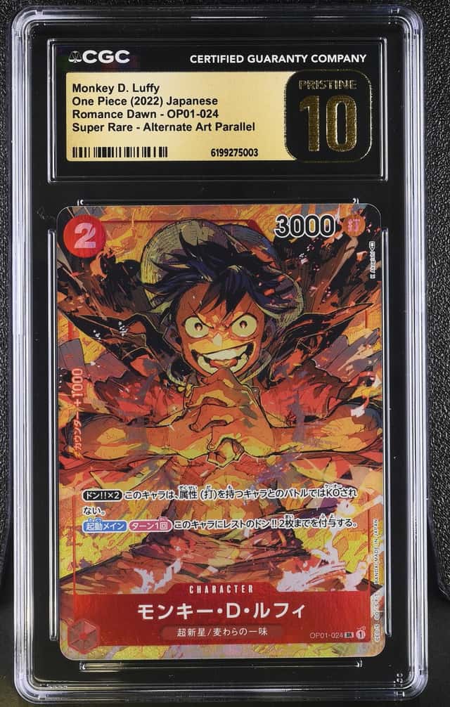 2022 ONE PIECE JP MONKEY D. LUFFY SUPER RARE ALT ART CGC 10 PRISTINE V PT