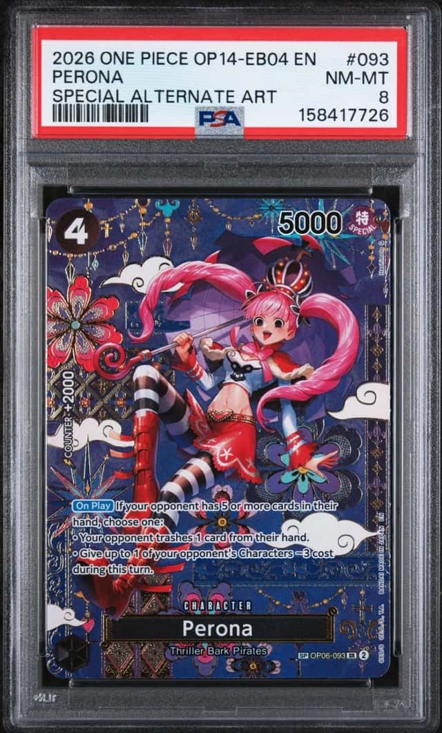 2026 ONE PIECE OP14-EB04-THE AZURE SEA'S SEVEN #093 PERONA PSA 8