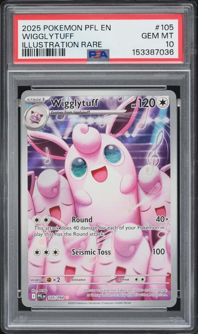 2025 Pokemon Mega Evolution Phantasmal Flames IR Wigglytuff #105 PSA 10 GEM MINT