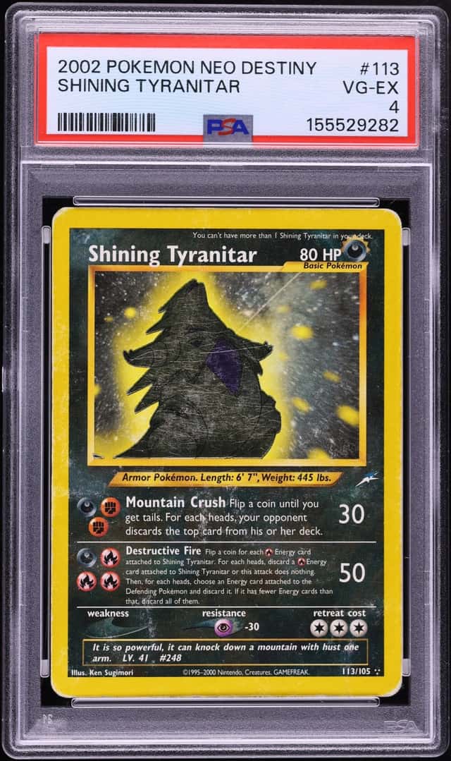 2002 Pokemon Neo Destiny Shining Tyranitar #113 PSA 4 VGEX