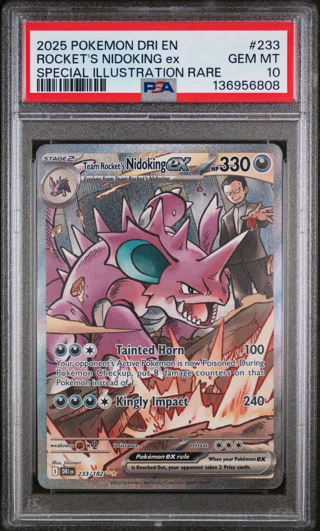 2025 Pokemon Scarlet & Violet Destined Rivals SIR Team Rocket's Nidoking EX #233 PSA 10 GEM
