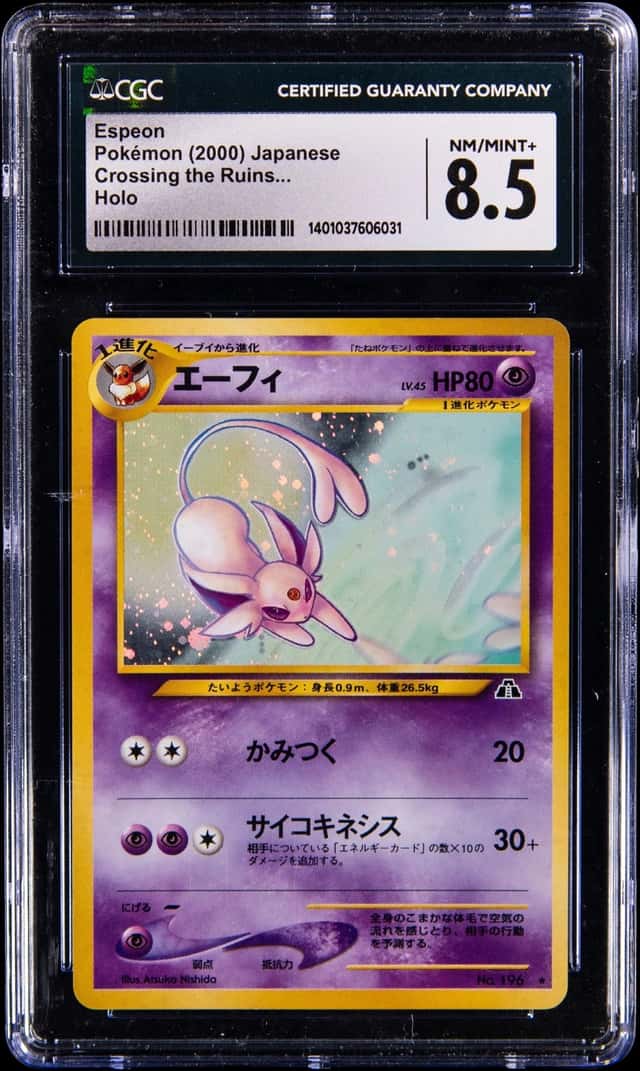 2000 Pokemon Japanese Crossing The Ruins Holo #196 Espeon - CGC NM/MINT+ 8.5