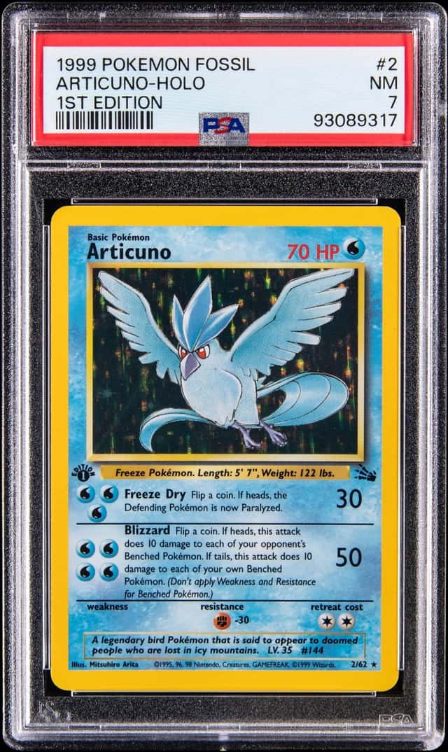 1999 Pokemon Fossil 1st Edition Holo #2 Articuno - PSA NM 7