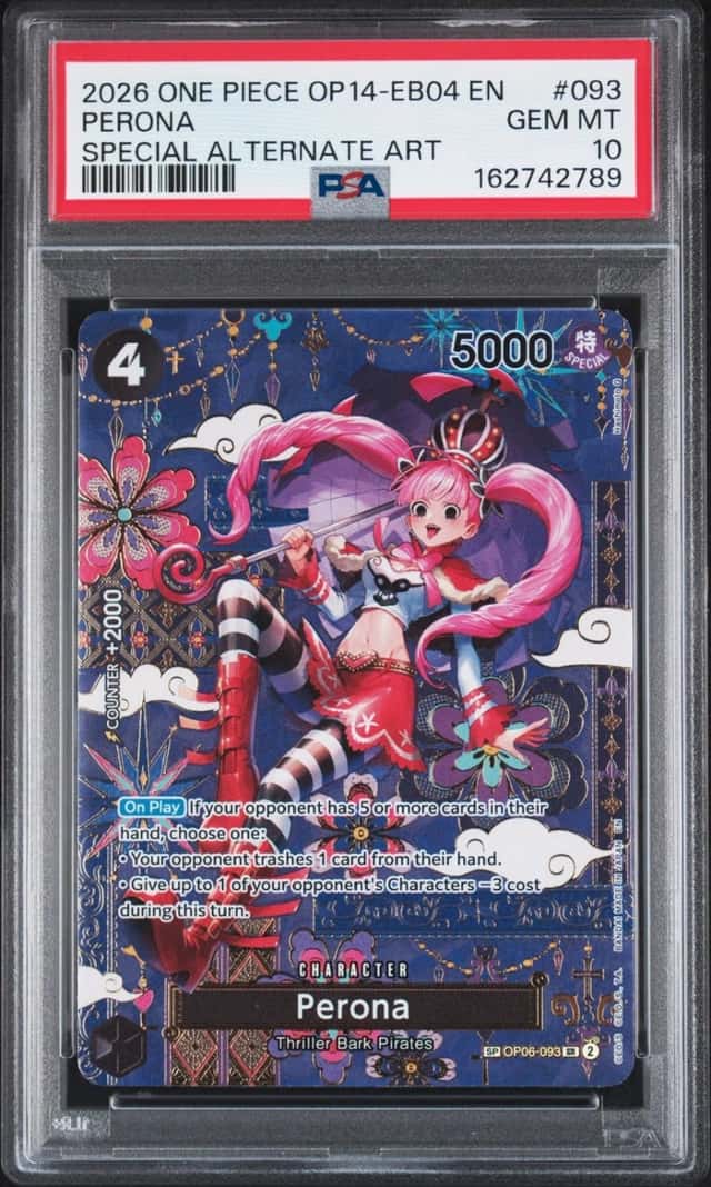 2026 ONE PIECE THE AZURE SEA'S SEVEN SPECIAL ALT ART #093 PERONA PSA 10