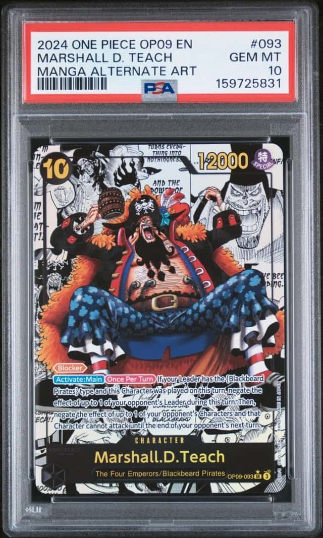 One Piece Marshall D. Teach Manga Alt Art OP09-093 Emperors English PSA 10