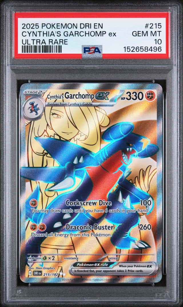 2025 Cynthia's Garchomp ex PSA 10 241/182 Pokemon Destined Rivals Ultra Rare EN