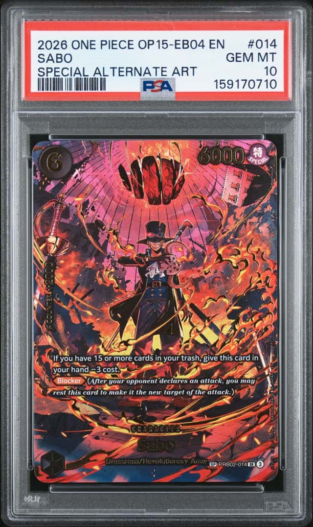 ONE PIECE SABO 2026 EB04-ADVENTURE ON KAMI'S ISLAND # SPECIAL ALT ART PSA 10