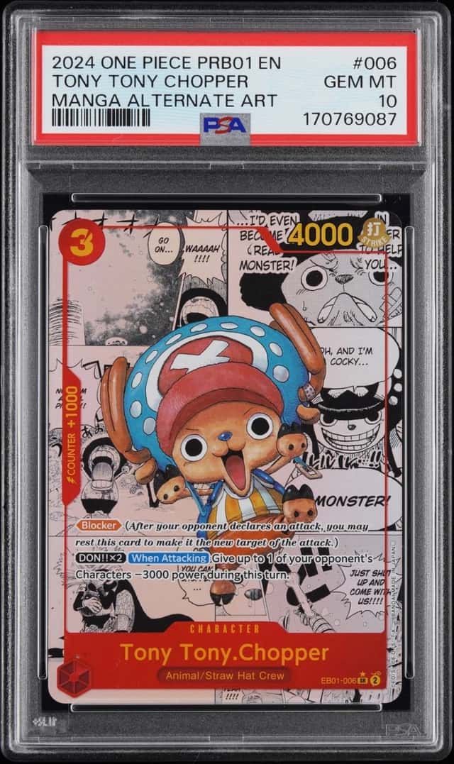 2024 ONE PIECE PRB01 MANGA ALTERNATE ART #006 TONY TONY CHOPPER PSA 10