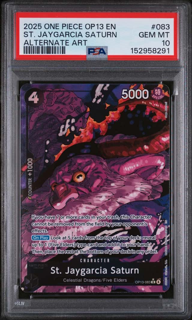 2025 One Piece St. Jaygarcia Saturn Alt Art SP #OP13-083 PSA 10 GEM MINT