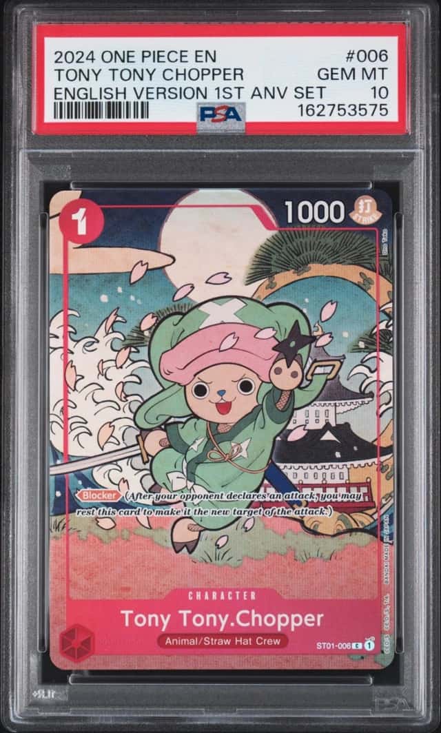 2024 ONE PIECE ENGLISH VERSION 1ST ANNIVERSARY SET #006 TONY TONY CHOPPER PSA 10