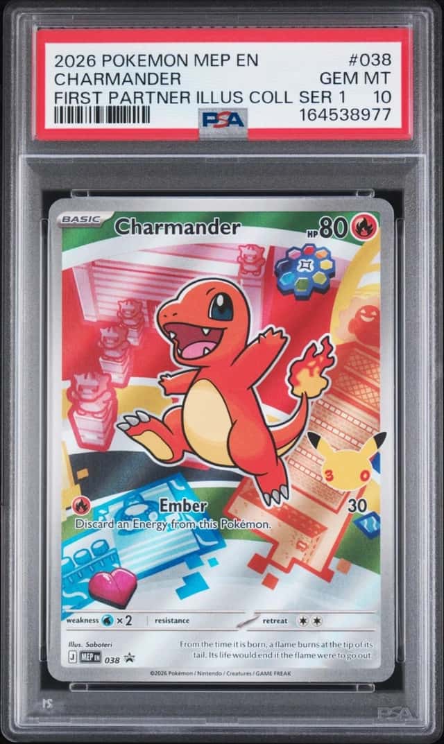 2026 POKEMON FIRST PARTNER ILLUSTRATION COLLECTION PROMO #038 CHARMANDER PSA 10