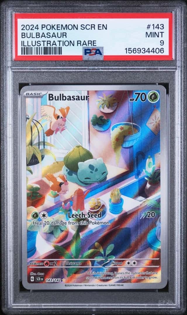 2024 POKEMON SCR EN-STELLAR CROWN ILLUSTRATION RARE #143 BULBASAUR PSA 9