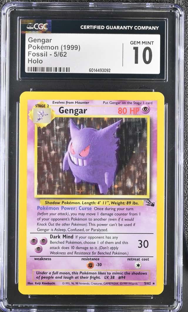1999 Pokemon Fossil Gengar #5/62 CGC 10 GEM MINT