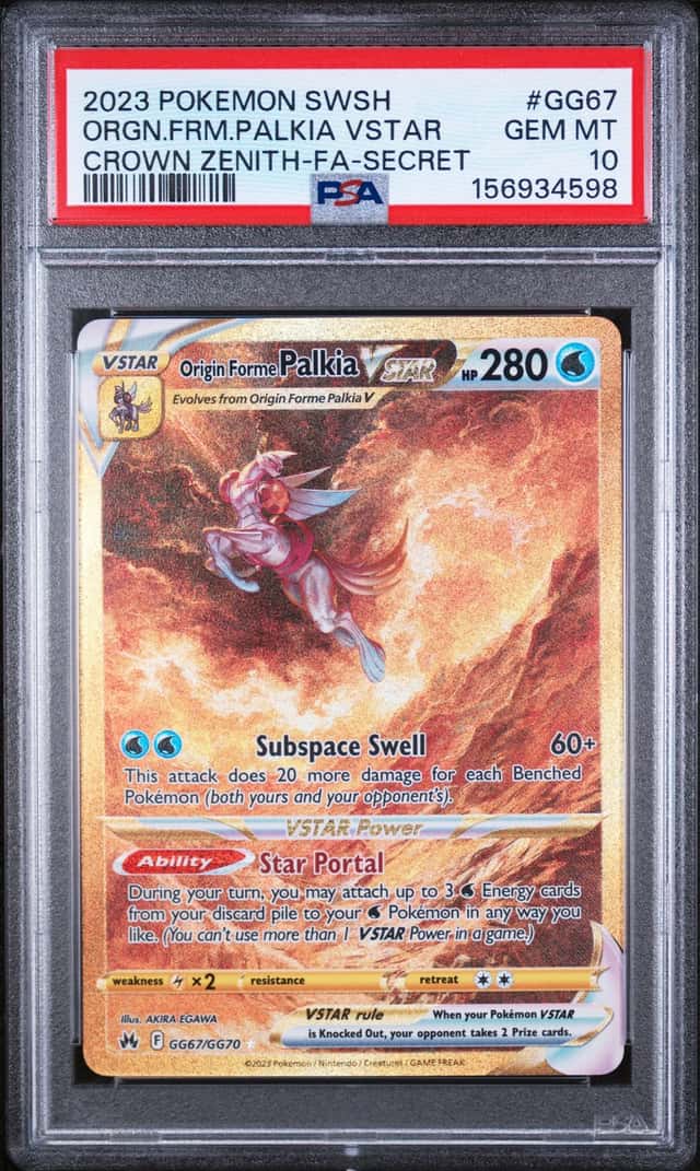Pokemon 2023 Crown Zenith Galarian Gallery Palkia VSTAR GG67 PSA 10