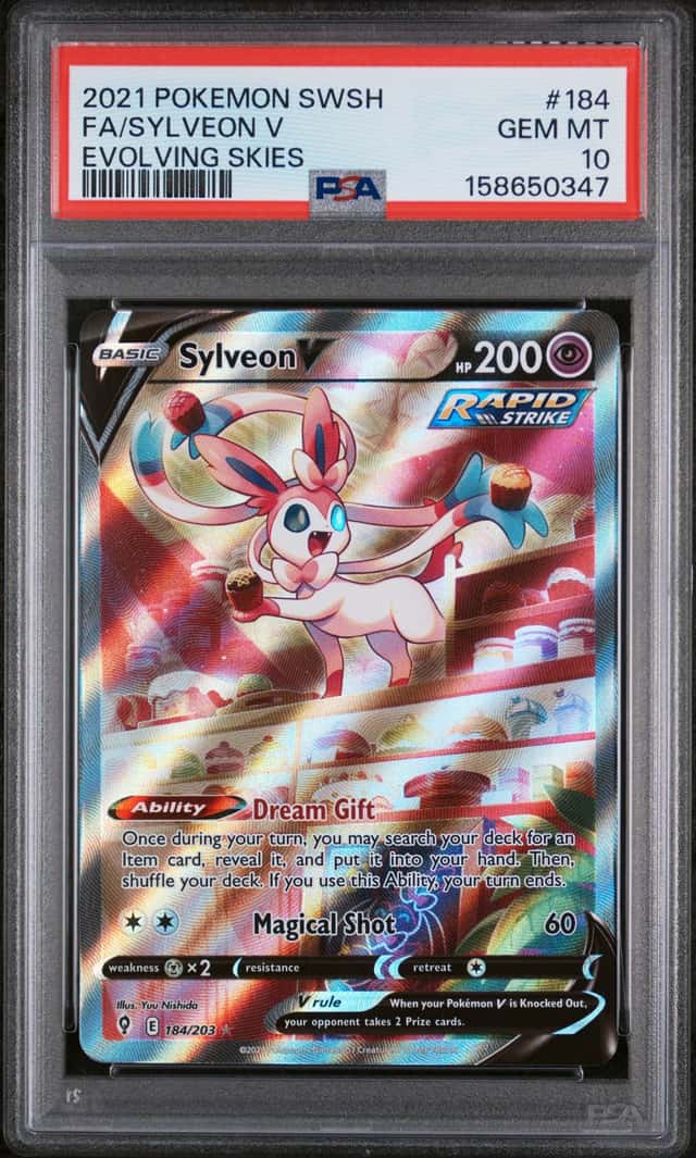 2021 Pokémon Sylveon #184 - PSA 10 - GEM MT. PSA Authenticated! Free shipping!