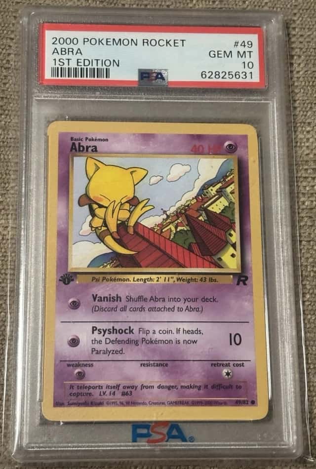 2000 POKEMON ROCKET 1ST EDITION #49 ABRA PSA 10 GEM MINT