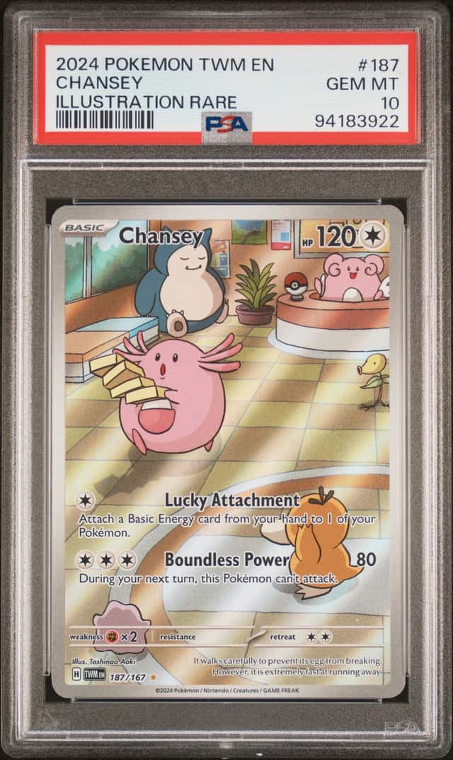 2024 Pokemon TWM En-Twilight Masquerade Illustration Rare #187 Chansey PSA 10