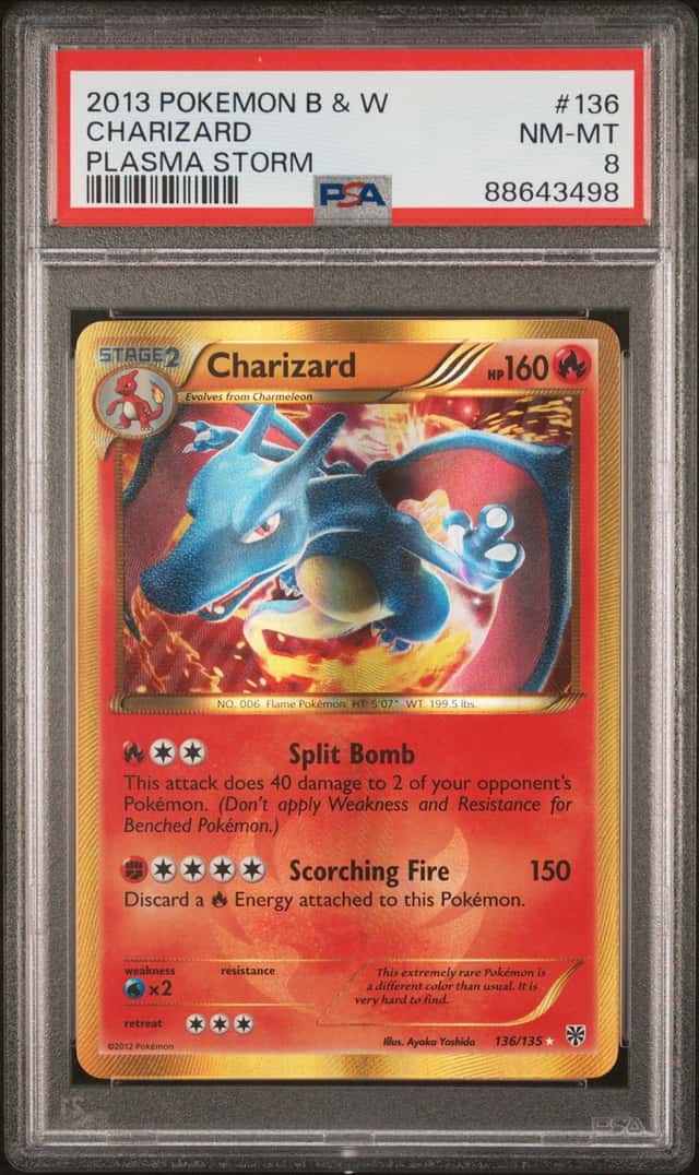 Pokemon Charizard 136/135 Plasma Storm Secret Rare Full Art Holo PSA 8 EN