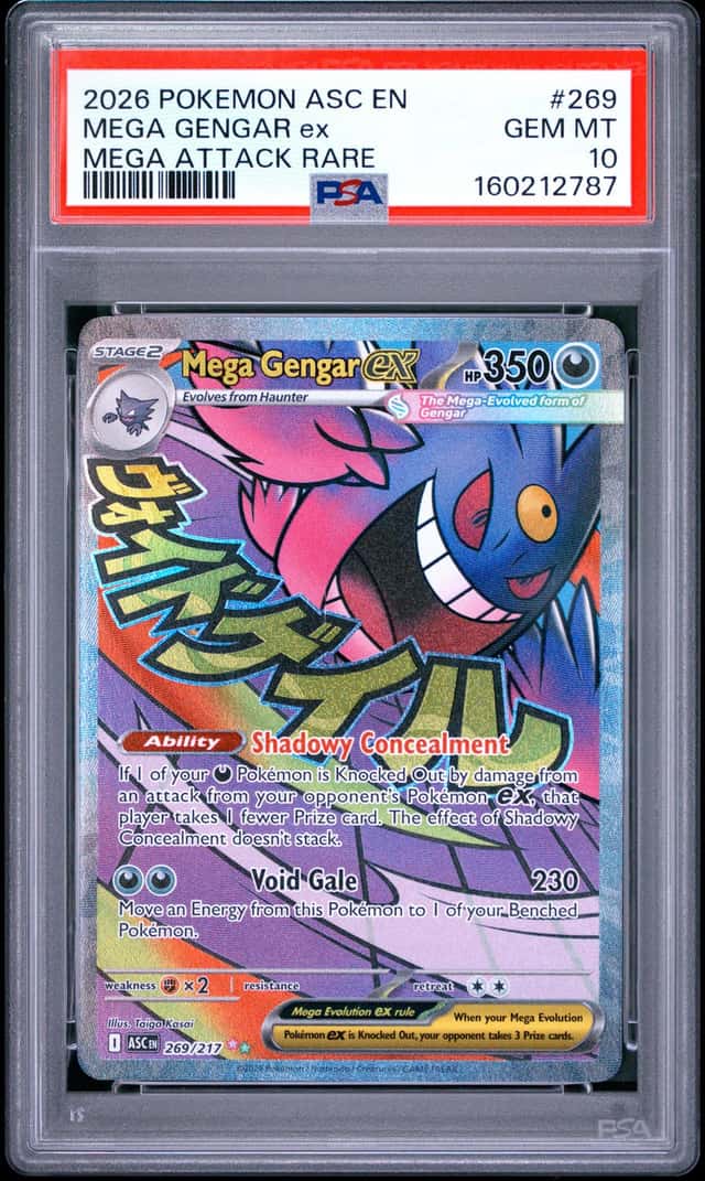 Pokemon Ascended Heroes Mega Gengar EX Mega Attack Rare #269 PSA 10 GEM MINT
