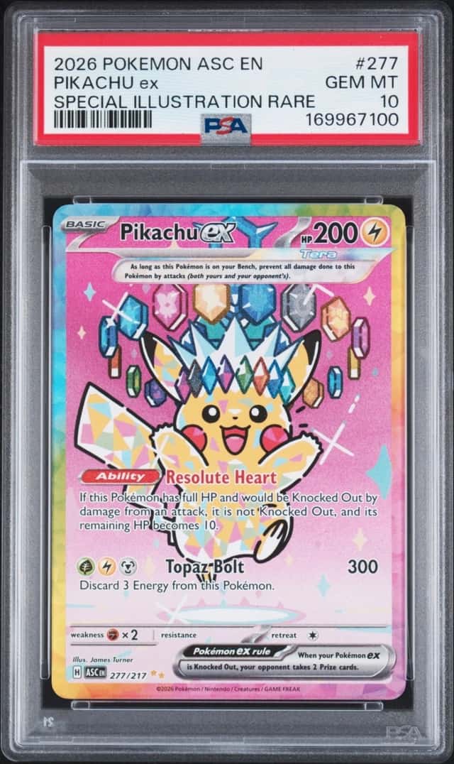 2026 POKEMON ASC EN-ASCENDED HEROES SPECIAL ILLUSTRATION RARE PIKACHU EX PSA 10