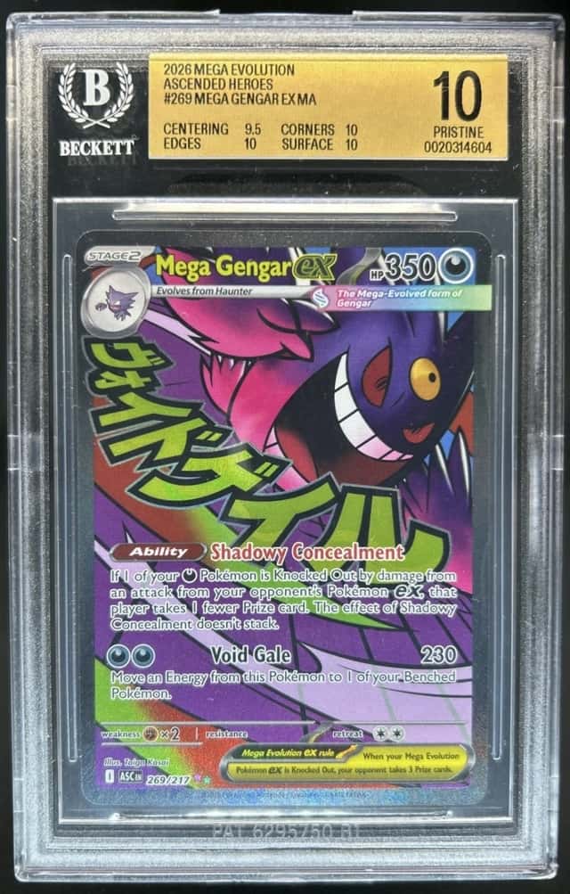2026 Pokemon Ascended Heroes Mega Gengar ex Attack Rare #269/217 BGS 10 PRISTINE