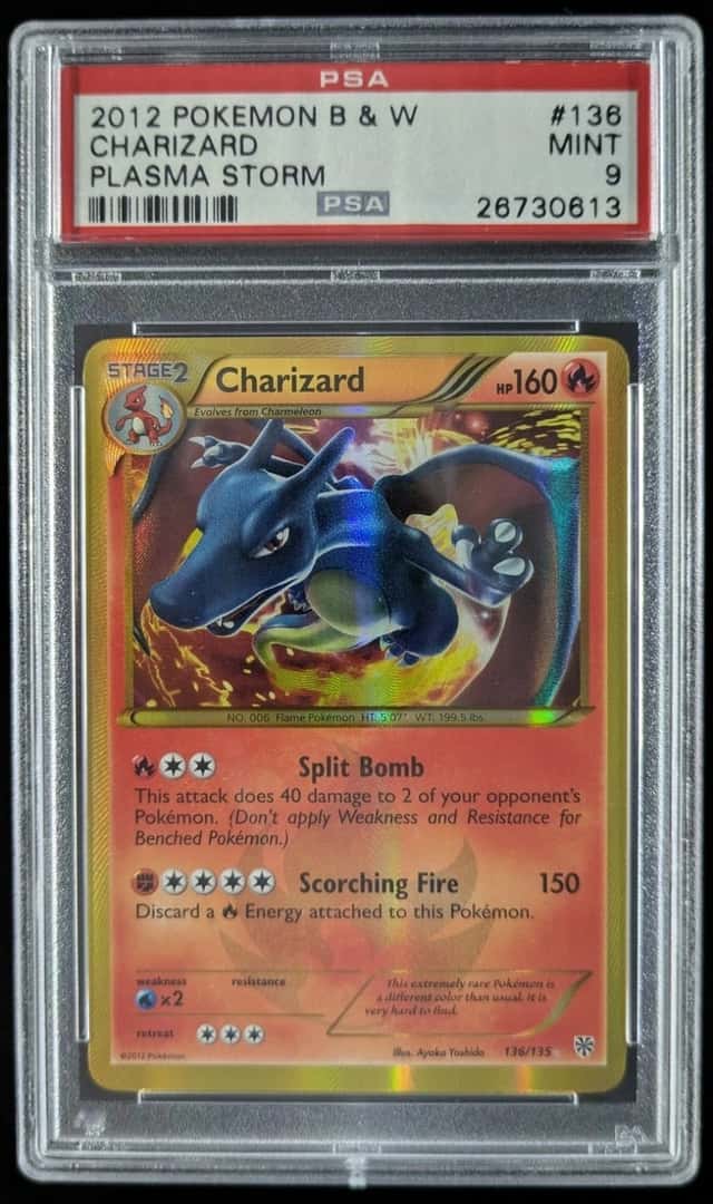 2013 Pokemon CHARIZARD #136/135 Plasma Storm Gold Secret Rare English PSA 9