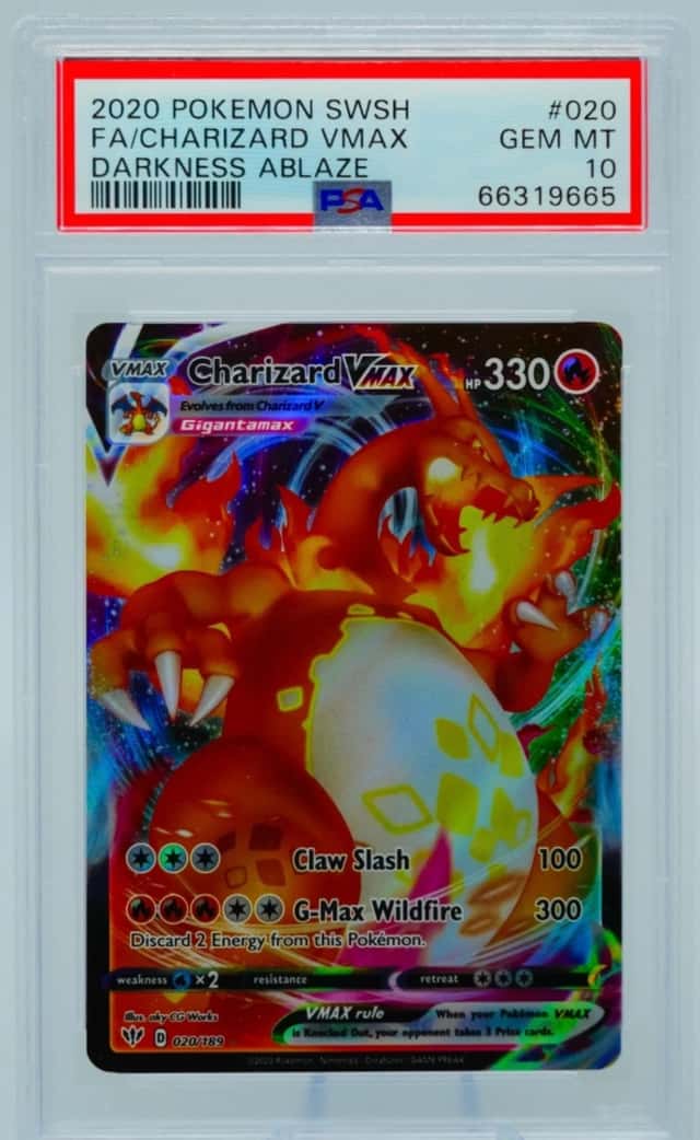 CHARIZARD VMAX 2020 POKEMON DARKNESS ABLAZE FULL ART #020/189 PSA 10