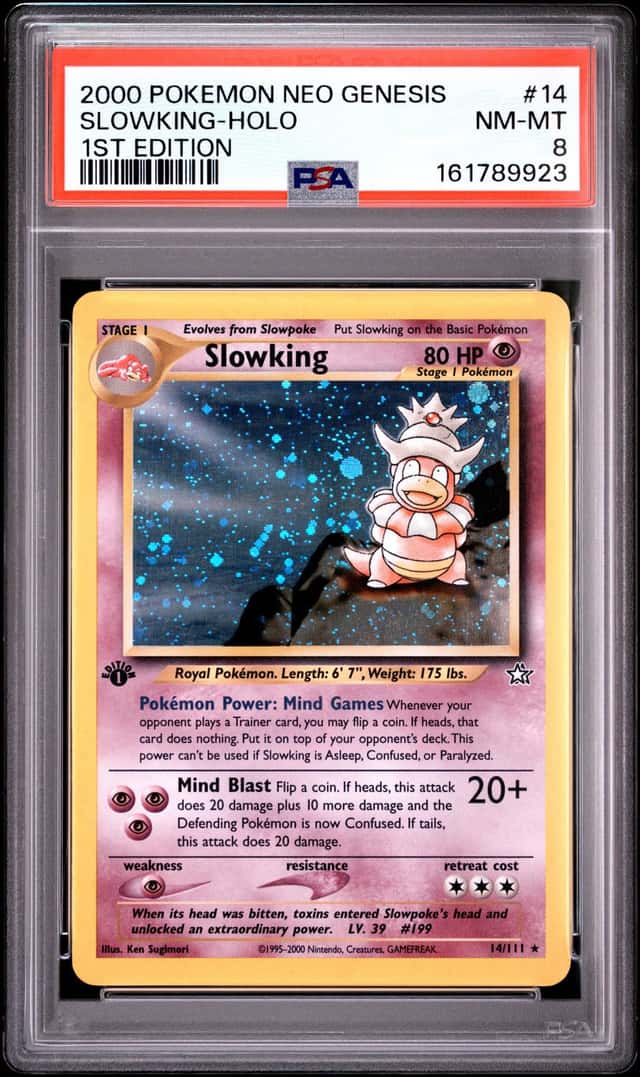 2000 Pokemon Neo Genesis 1st Edition #14 Slowking Holo PSA 8 NM-MT