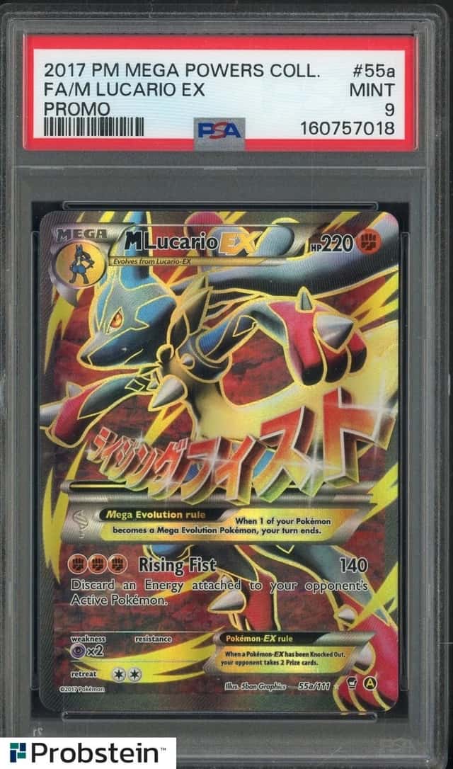 2017 Pokemon Mega Powers Collection Promo #55a FA/M Lucario Ex PSA 9 MINT