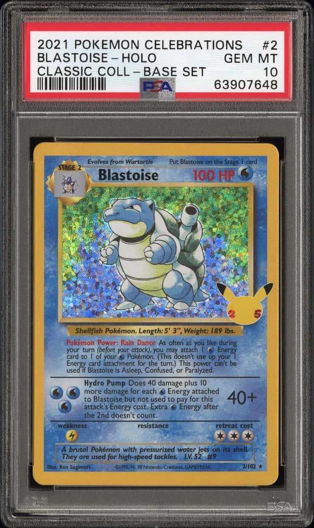 2021 Pokemon SWSH Celebrations Blastoise Classic Collection Holo #2/102 PSA 10