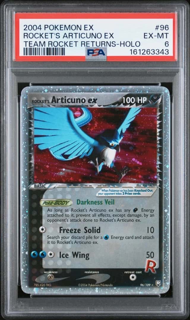 2004 POKEMON EX TEAM ROCKET RETURNS #96 ROCKET'S ARTICUNO EX-HOLO PSA 6