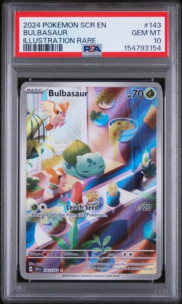2024 POKEMON SCR EN-STELLAR CROWN ILLUSTRATION RARE #143 BULBASAUR PSA 10