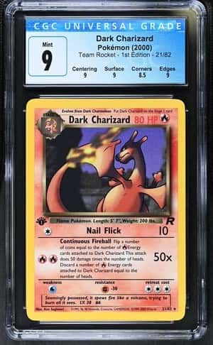 2000 POKEMON TEAM ROCKET 1ST EDITION #21 DARK CHARIZARD CGC 9