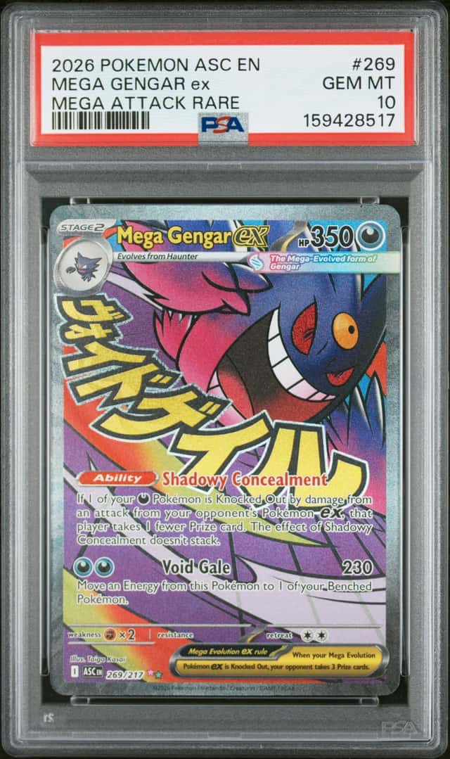 2026 Pokemon Ascended Heroes Mega Gengar ex Attack Rare #269/217 PSA 10 GEM MINT