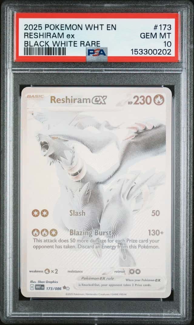 Pokemon Reshiram ex White Flare 173/086 Black White Rare PSA 10 Gem Mint
