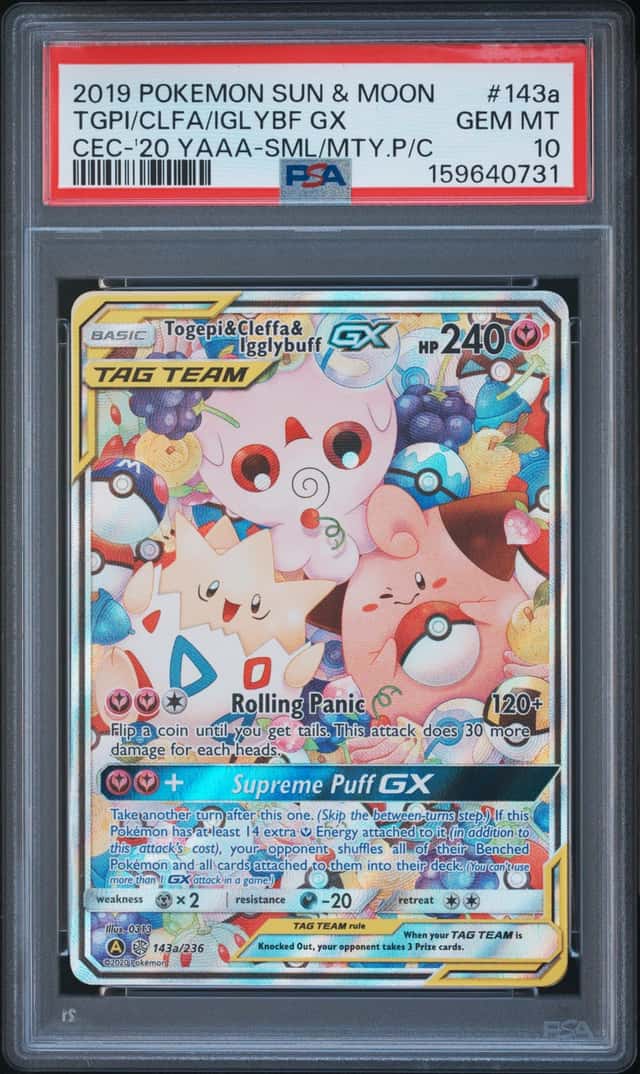 2019 Pokemon SM Cosmic Eclipse Togepi Cleffa Igglybuff Promos #143a /236 PSA 10