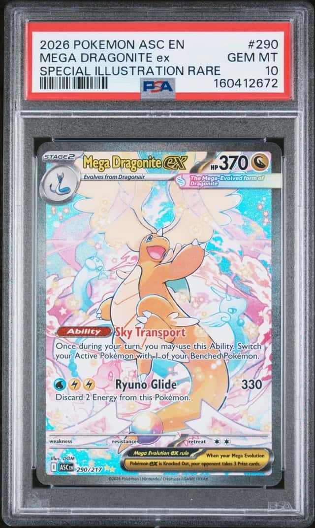 Pokemon Mega Dragonite ex Ascended Heroes 290 Special Illustration Rare PSA 10