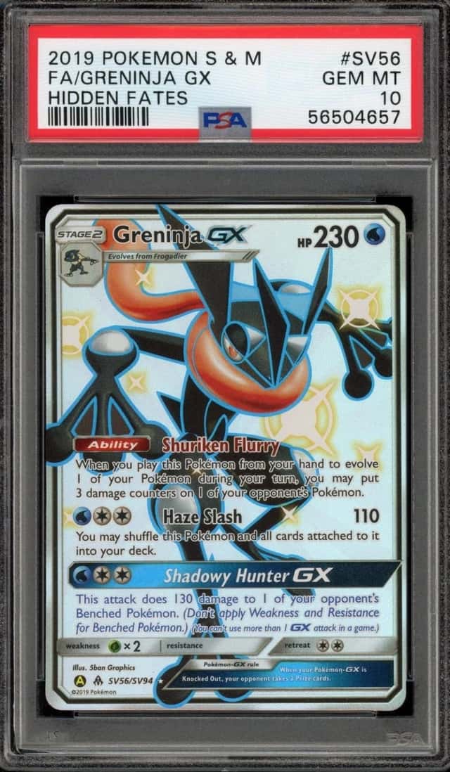 Pokemon Greninja Gx Hidden Fates Full Art SV56/SV94 PSA 10 Gem Mint