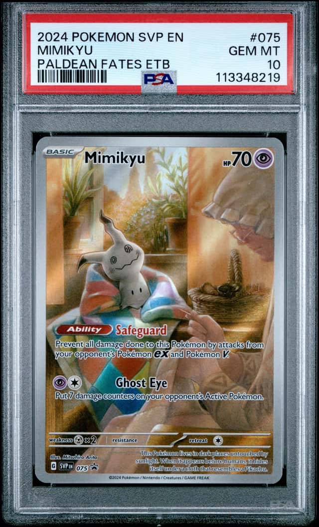 Pokemon Mimikyu Sv Black Star Promo 075 Paldean Fates ETB PSA 10 Gem Mint