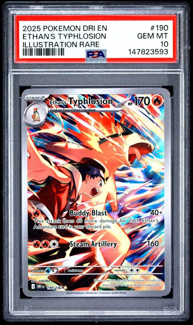 Pokemon Ethan's Typhlosion Destined Rivals 190/182 Illustration Rare PSA 10