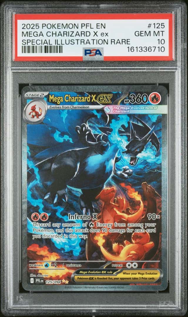 2025 Pokemon PFL Mega Charizard X ex Special Illustration Rare #125/094 PSA 10