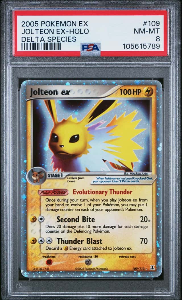 Pokemon Jolteon ex Holo EX Delta Species 109/113 PSA 8