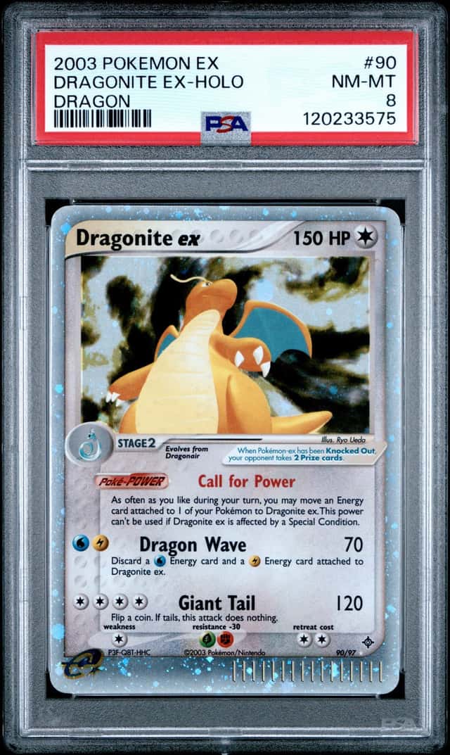 Pokémon TCG Dragonite EX Holo #90 2003 EX Dragon - PSA 8