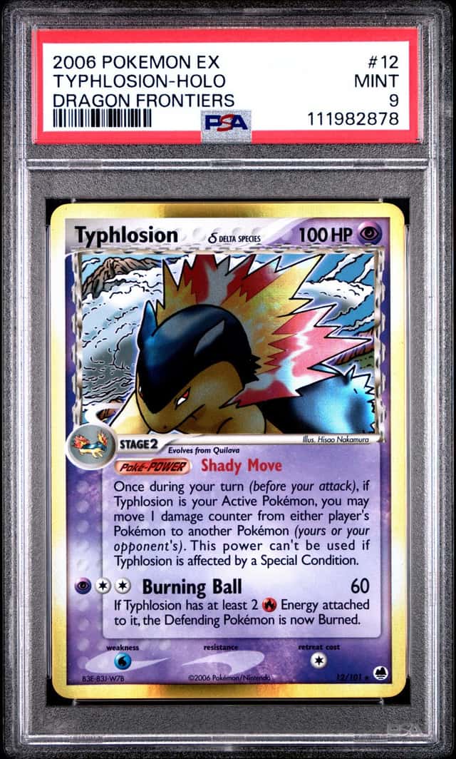 2006 Pokemon EX Dragon Frontiers Typhlosion Holo #12/101 PSA 9