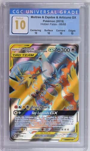 Pokemon Moltres & Zapdos & Articuno Gx Hidden Fates 66 Ultra Rare CGC 10 PREFECT